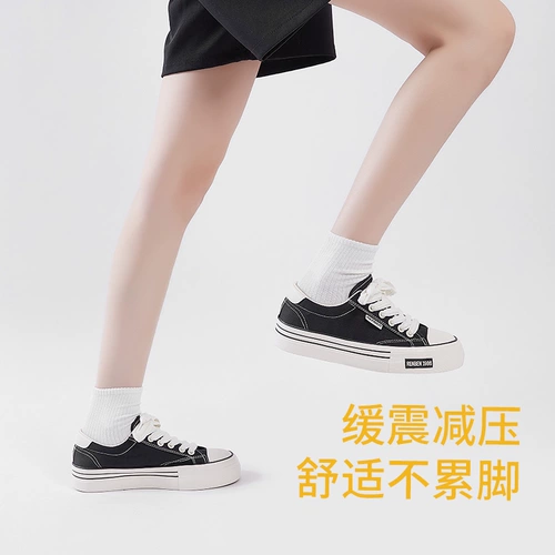 人本 Тканевая обувь, низкие кроссовки для отдыха, дышащие универсальные туфли, осенняя