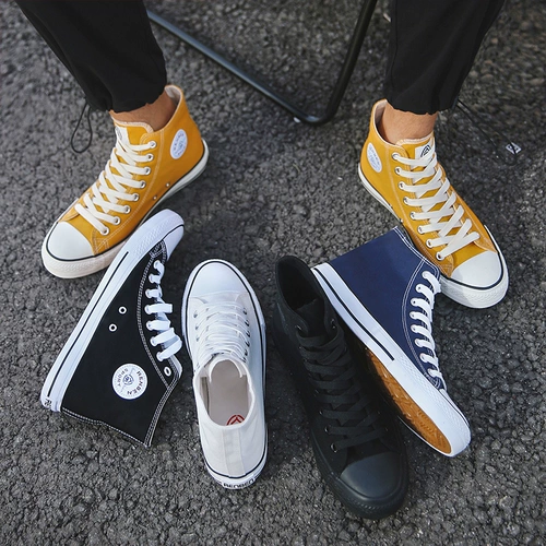 人本 Тканевые туфли, высокие трендовые рабочие кроссовки