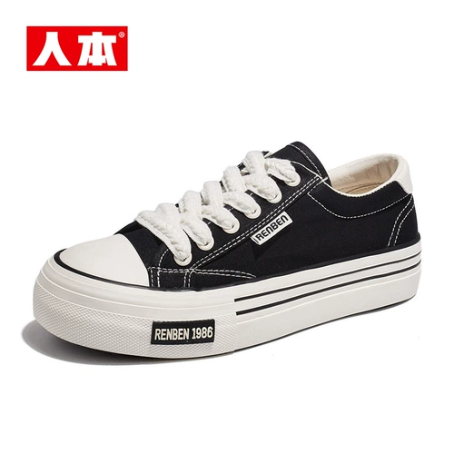 人本 Тканевая обувь, низкие кроссовки для отдыха, дышащие универсальные туфли, осенняя
