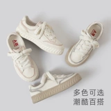 人本 Белая обувь, универсальные туфли для отдыха на платформе, кроссовки, осенняя