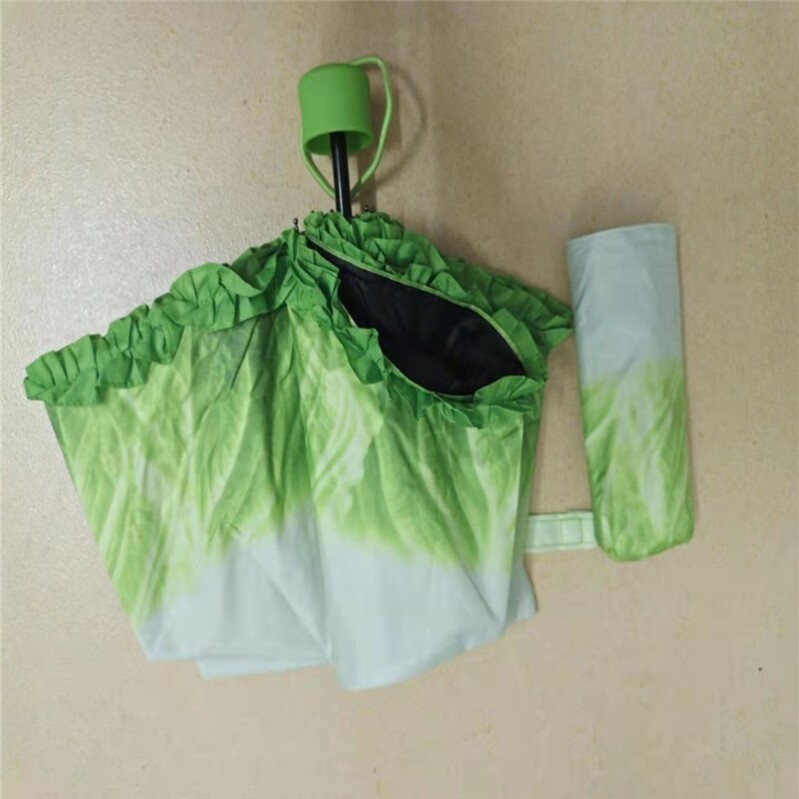 Shake-in-style Creative Personality Cute cabbage Umbrella Vegetable Sunny and UV-resistant UV-resistant sunshade folding