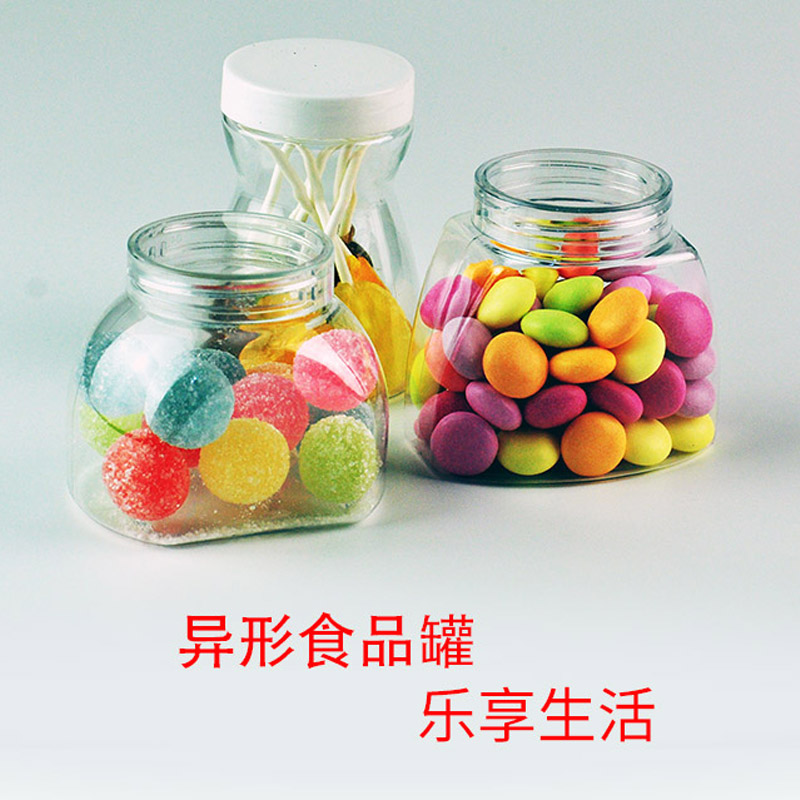 Cartoon with lid glass sealed jar kitchen transparent jar household candy jar miscellaneous grain storage jar snack storage