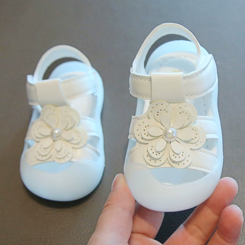 Летние сандалии для принцессы, сумка для обуви, нескользящая обувь, туфли для раннего возраста, 0-2 лет, мягкая подошва, в цветочек