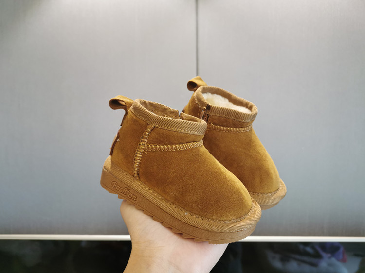 Winter Babyschuhe mit Plüsch Dicker Schnee Kleinkinder, Kurze Stiefel für Jungen und Mädchen im Alter von 0-1-2, Weiche Sohlen_voghion.com