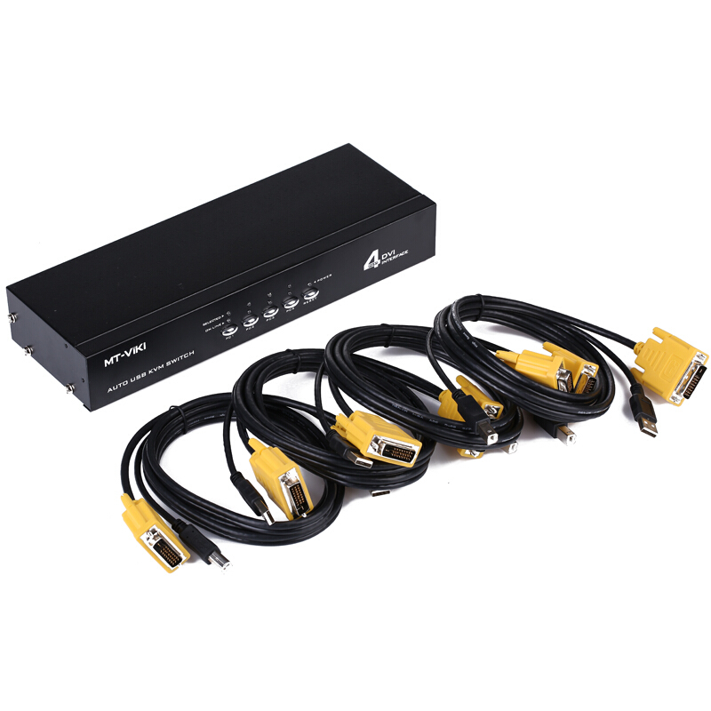 Maxtor Wei Moment MT-2104DL KVM switch DVI four-in-one-out USB4 port automatic high-definition 4-cut 1 wiring