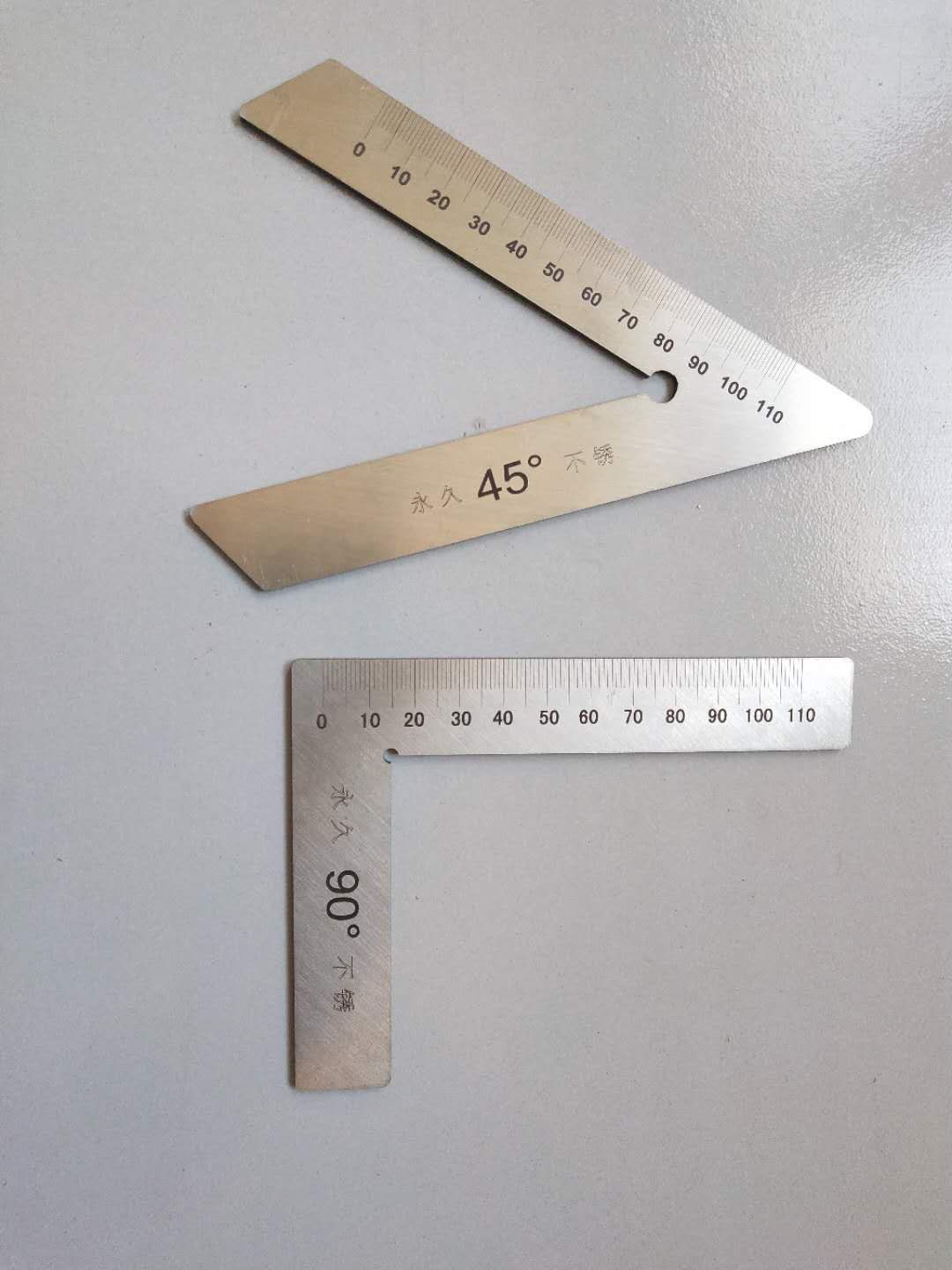高精度雙頭鋸45度90度角度尺對角尺調節工具19公分長機器配件