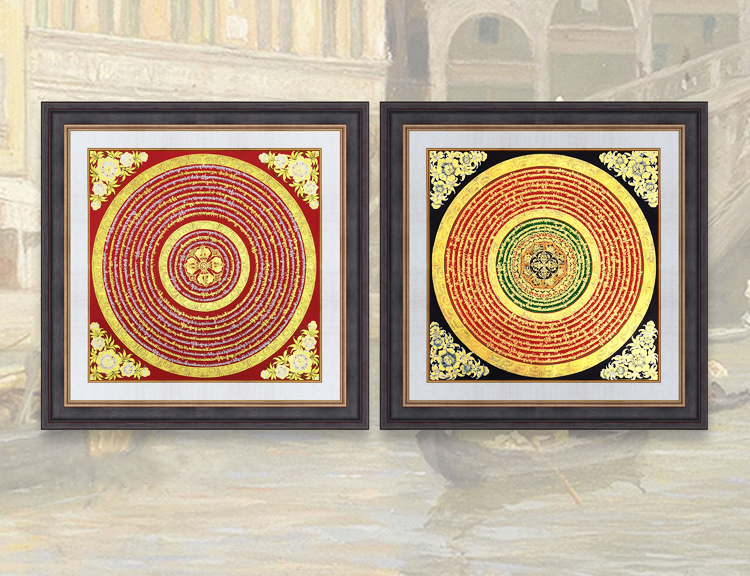 Nepalese thangka hand-painted six-character mantra background wall decorative painting dedicated to the entrance of the Buddhist hall