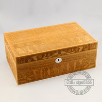  Chamberwood Cigar Moisturizing Box Moisturizing Box Moisturizing Cabinet Cedar Wood Original Wood Color Engraving Snow Add Box