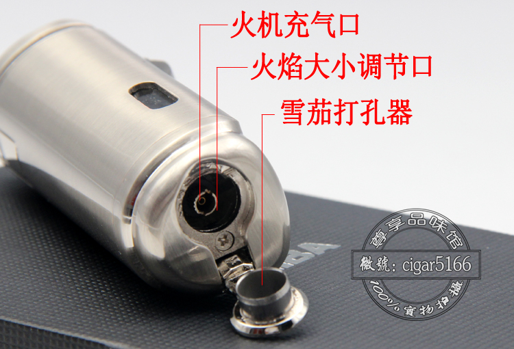 Gao Xiba COEC xì gà đặc biệt nhẹ hơn bốn kim loại lửa thẳng vào máy chống gió với máy đục lỗ hộp quẹt
