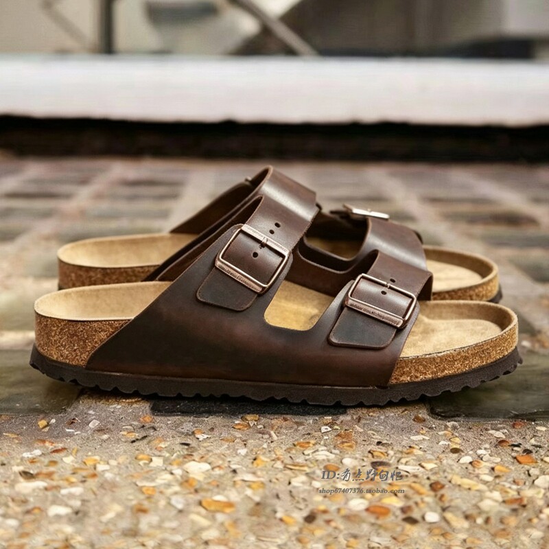 Outdoor Commuting Lbnym Cork Slippers with Soft Soles, Retro Cowhide Suede Women's Slippers, Two-Strap Men's Sandals