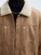 Black Zeming Men's Faux Suede Short Jacket Winter Commuting Loose Casual Thickened Cotton Jacket