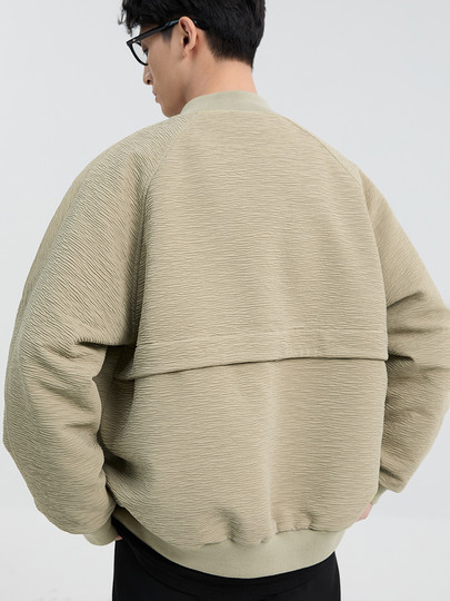 Black Ze Ming Baseball Collar Short Jacket Men's 25 Spring and Autumn Korean Texture Design Casual Versatile Loose Jacket