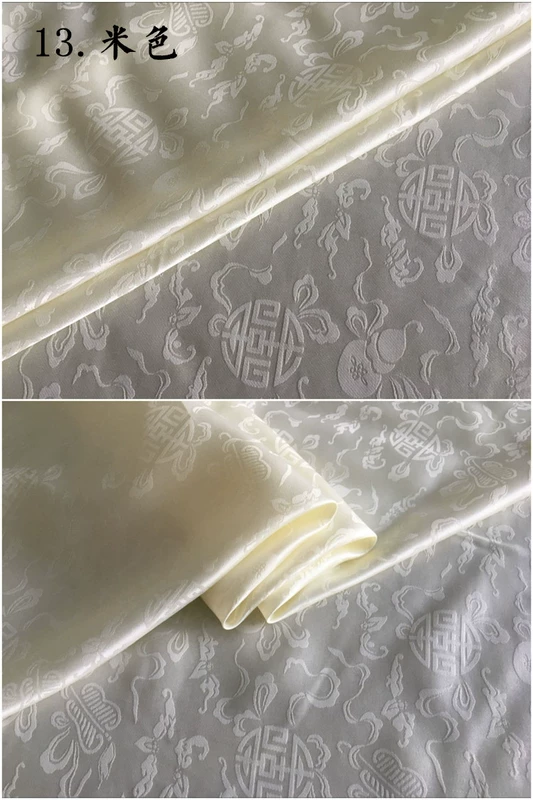 Sangpo hoa satin lụa băng vải đan xen Wanshou lụa jacquard lụa vải quần áo Trung Quốc DIY vật liệu - Vải vải tự làm