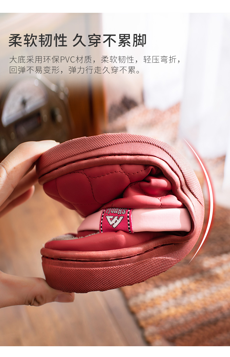 Dép cotton nữ không thấm nước nam dày đế nhà mùa đông trong nhà cặp vợ chồng ấm nhà lông da dép mùa đông dép đi trong nhà hình thú