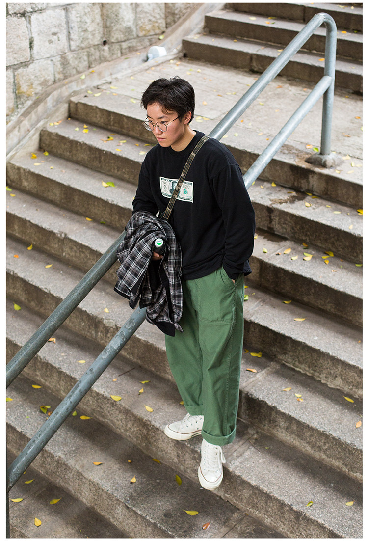 Teen Studio Original Japanese Department OG107 Army Green Workmen Pants Straight Barrel Loose Casual Long Pants Men and women