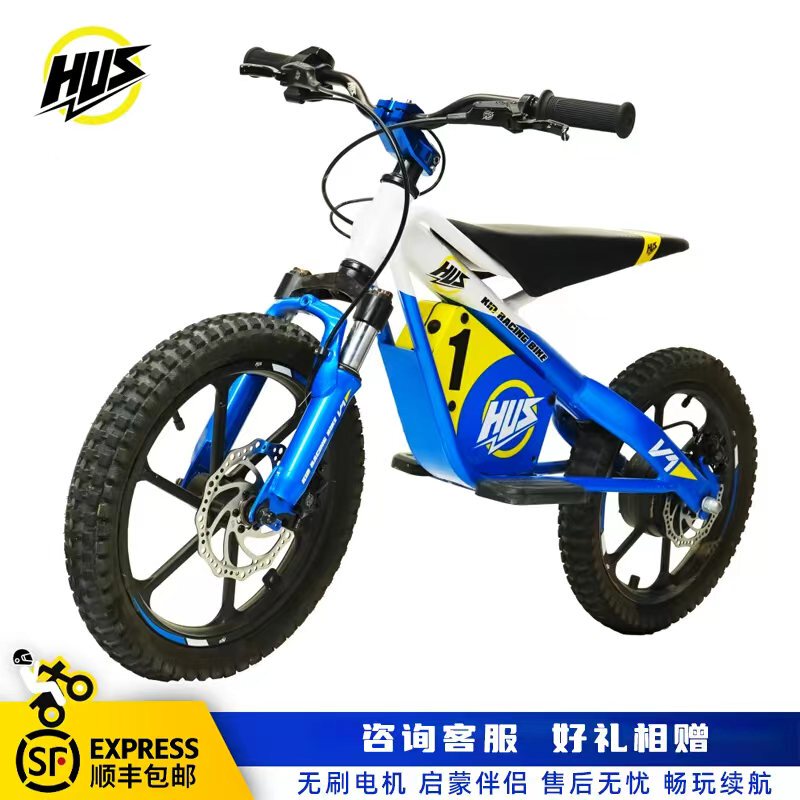 Hus Children's Electric Racing Car, Small E-Sports Car, Little Light Bee Electric Car, Large Wheel Version 16inch, Suitable for Ages 5 to 10