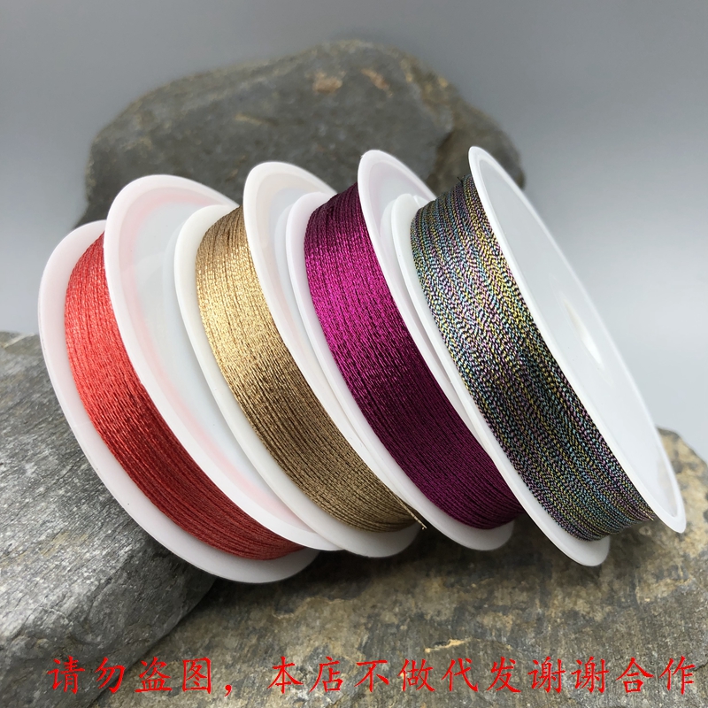 Ba sợi dây vàng sáng và sợi bạc sợi tua rua màu cuộn tay vòng tay vòng tay dệt dây màu đỏ dây màu vàng - Vòng đeo tay Clasp vòng tay phong thuỷ