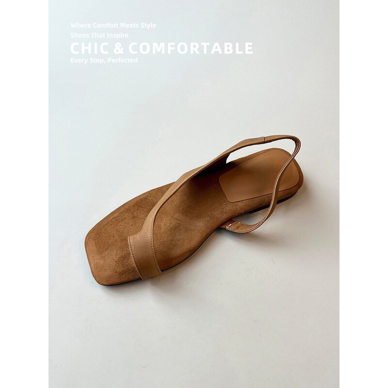 French-Style Square-Toe Thong Sandals for Women, 2026 Summer New Versatile Flat Roman Sandals