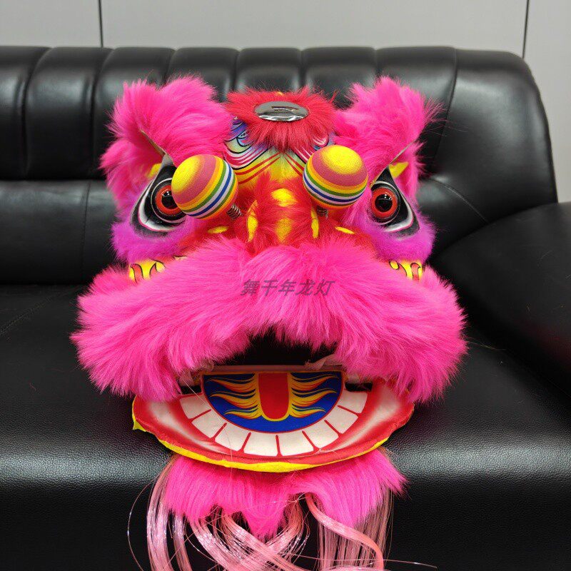 獅頭10寸12寸泡沫舞獅子頭羊毛可眨眼舞獅頭學校表演佛山醒獅新型-淘寶
