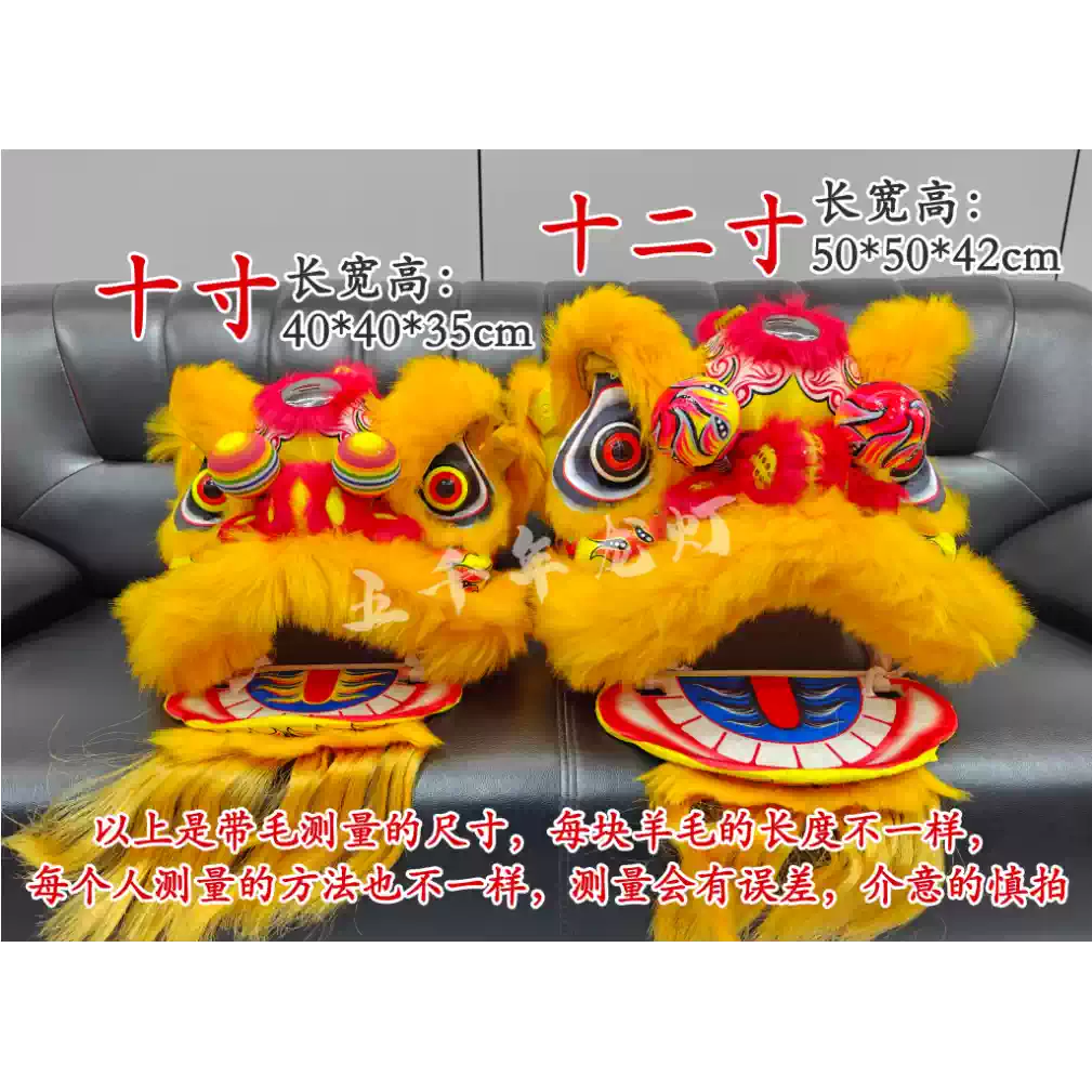 獅頭10寸12寸泡沫舞獅子頭羊毛可眨眼舞獅頭學校