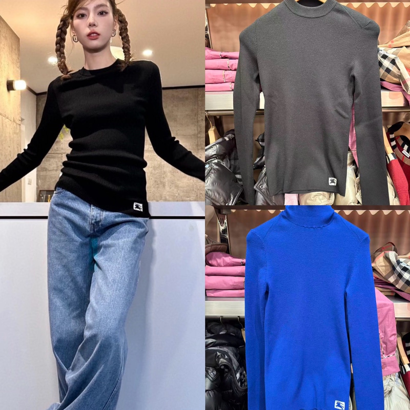 Burberry Pure Color Long-Sleeved Sweater Base Layer Women's Burberry Wool Sweater 80776041 Burberry Pure Color Long-Sleeved Sweater Base Layer Women's Burberry Wool Sweater 80776041