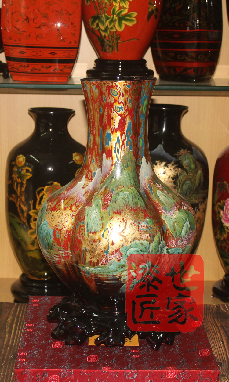 Fuzhou Sanbao's Fuzhou Demure Lacquer Traditional Cloth embryology Tire Vase with Traditional Crafts Gift ST-9