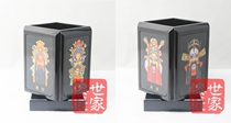 Customized traditional specialty craft business gifts ornaments Fuzhou reborn lacquerware rotating pen holder Chinese Peking Opera facial makeup