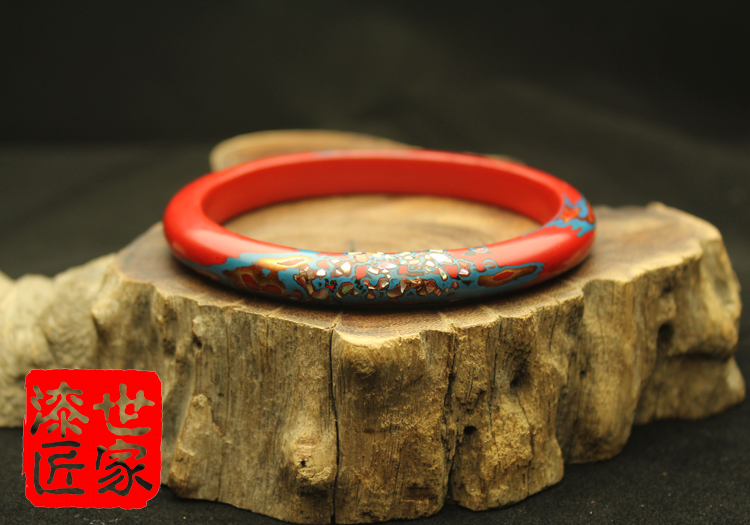 Fuzhou peeling lacquer original large lacquer bracelet Rhino leather lacquer solid wood environmental protection raw lacquer YS103