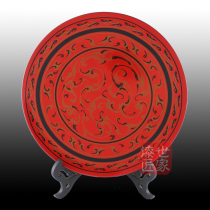 Fuzhou Sanbao traditional handicraft gifts Fuzhou born lacquerware plate ornaments red antique Qin Dynasty pattern