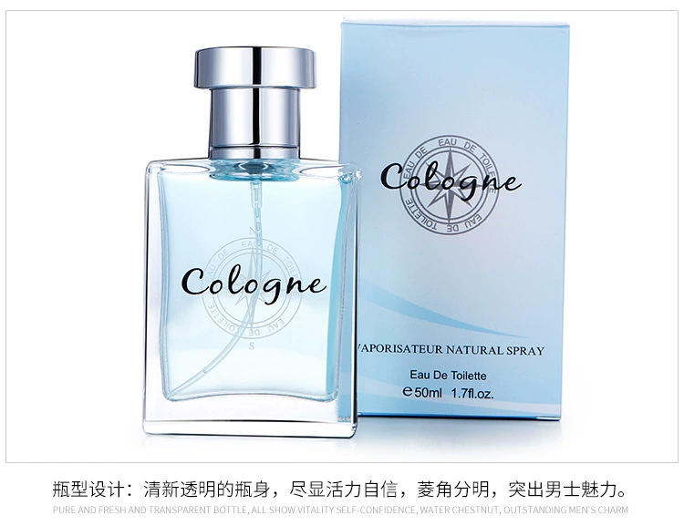 Nước hoa nam kéo dài hương thơm nam tính nước hoa màu xanh nhạt nước hoa tươi nước hoa cologne cologne - Nước hoa