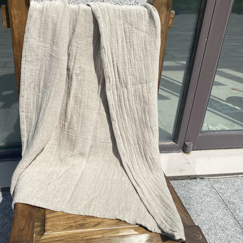 Linen Bath Towel, Sweat-Absorbent, Thickened, Natural Color, Hemp, 70*145, Yoga, Sports, Zen-Style, Homestay, Cotton-Linen Towel