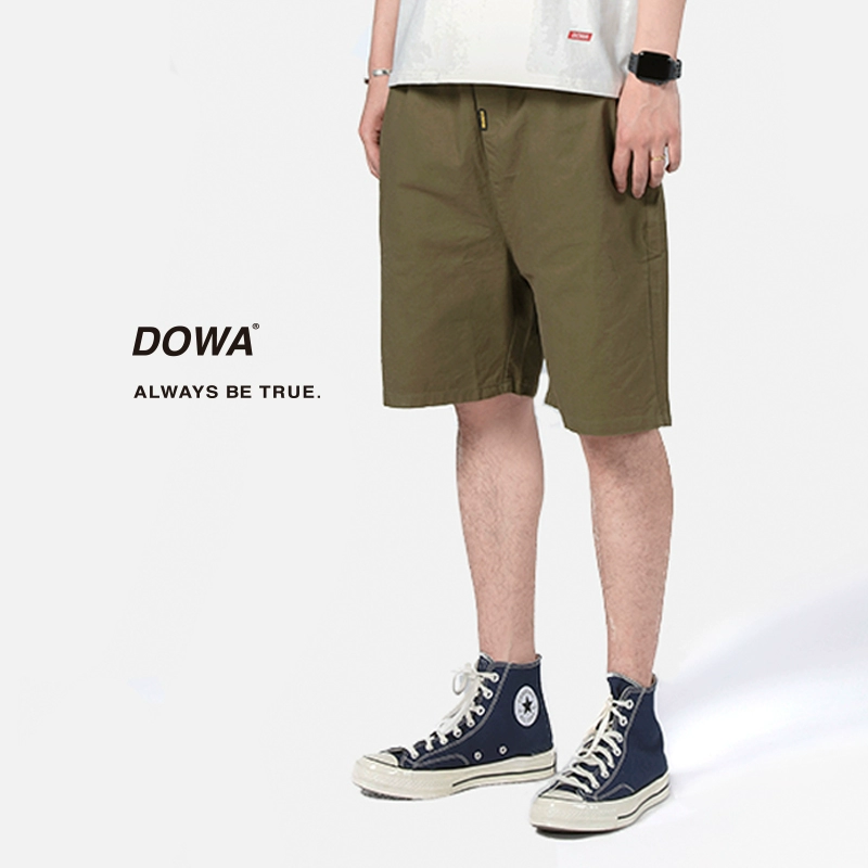 DOWA Nhật Bản thương hiệu phong cách Hồng Kông overalls quần short giản dị hoang dã xu hướng lỏng lẻo nhiều túi giữa quần năm điểm quần nam - Quần làm việc