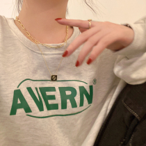 Autumn temperament coffee double letter necklace female light luxury niche choker 2021 new design sense sweater chain