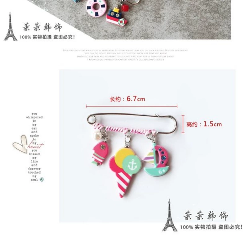 Corsage trâm cài phụ kiện phụ nữ áo khoác pin cardigan Hàn Quốc đơn giản dễ thương trang sức hoạt hình áo len áo khoác pin khóa
