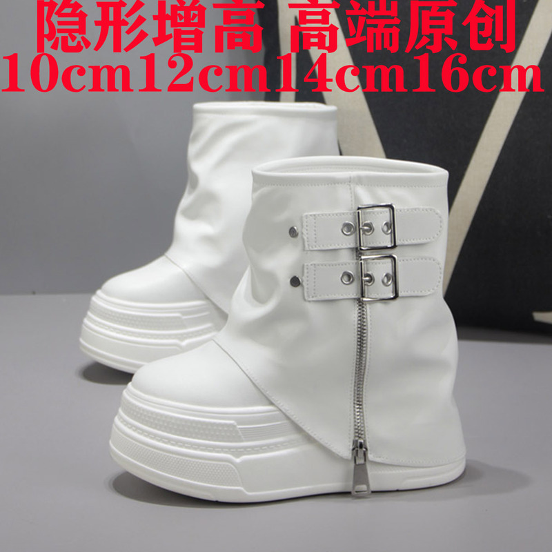 Height-Increasing and Slimming Street-Style Booties for Women, Thick-Soled Platform 16cm, Ultra-High Heels for Petite Women, Fashionable 12cm Women's Short Boots Height-Increasing and Slimming Street-Style Booties for Women, Thick-Soled Platform 16cm, Ultra-High Heels for Petite Women, Fashionable 12cm Women's Short Boots