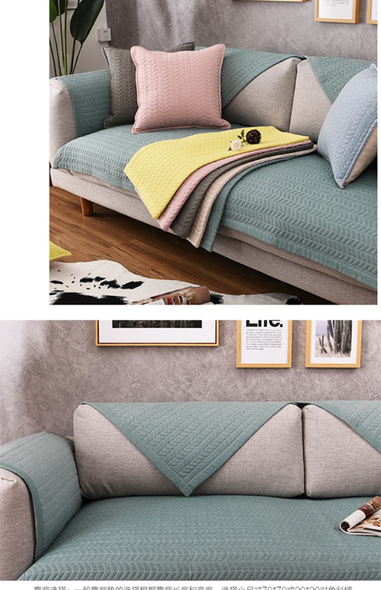 Sofa đệm đơn giản hiện đại vải cotton chống trượt Đệm kết hợp Bắc Âu bao gồm tất cả bốn mùa phổ quát sofa bìa khăn - Ghế đệm / đệm Sofa ghế nệm ngồi