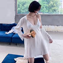 Summer Sexy Sleepwear Lady Lace Harness Pyjamas Sleeping Dress Sleek Suit Korean Version Pure Color Enchantment Fashion House Conserved Spring