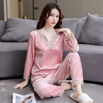 New Sleepwear Lady Autumn Winter Island Suede Jacket Head Double Face Suede Warm Spring And Sexy Coral Suede Home Clothing