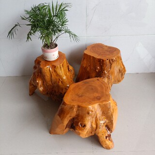 Root carving stool tree root log pier tree stump bonsai tree head base flower stand tea table tea sea stool solid wood pier short