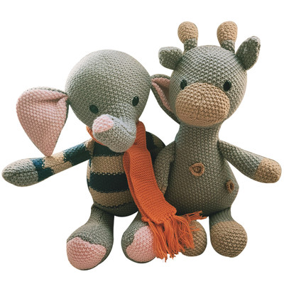 Teddy bear doll children gift giraffe fabric wool toy elephant rabbit sleeping comfort doll