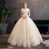 Pháp váy cưới chủ 2020 mới một từ siêu cổ tích xa xỉ sen dòng váy ánh sáng rượu sâm banh màu cô dâu đám cưới đám cưới kéo đuôi đám cưới 