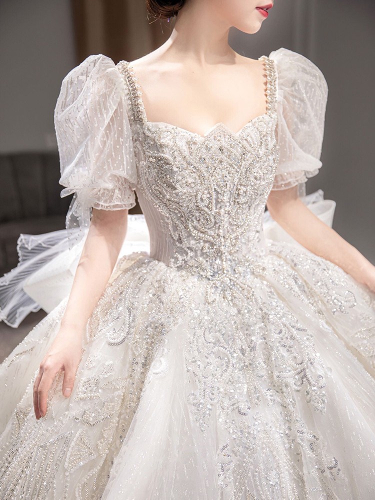 Light wedding dress 2024 new bride, shoulder -like high -end senior Mori, a small pregnant woman long dragging the tail out of the main yarn Light wedding dress 2024 new bride, shoulder -like high -end senior Mori, a small pregnant woman long dragging the tail out of the main yarn