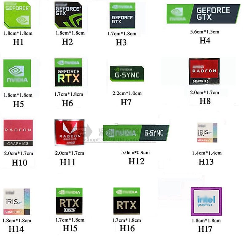 笔电个性炫彩贴 GTX RTX显卡标志贴纸 中国风笔电装饰贴