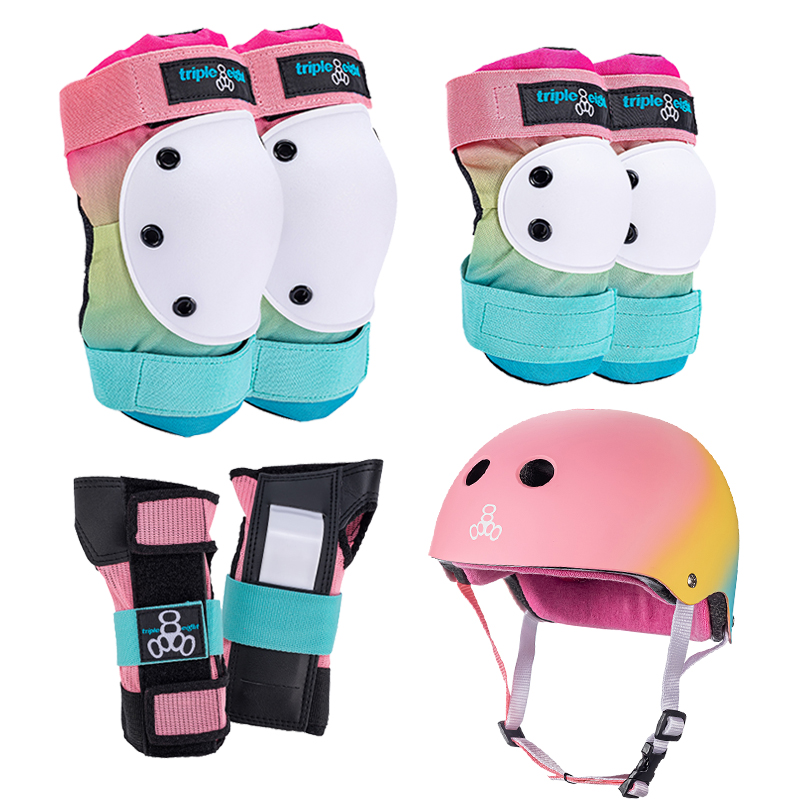 American Triple eght 888 wheel slide skateboard guard balance car ski kneecap elbow protection wrist safety helmet