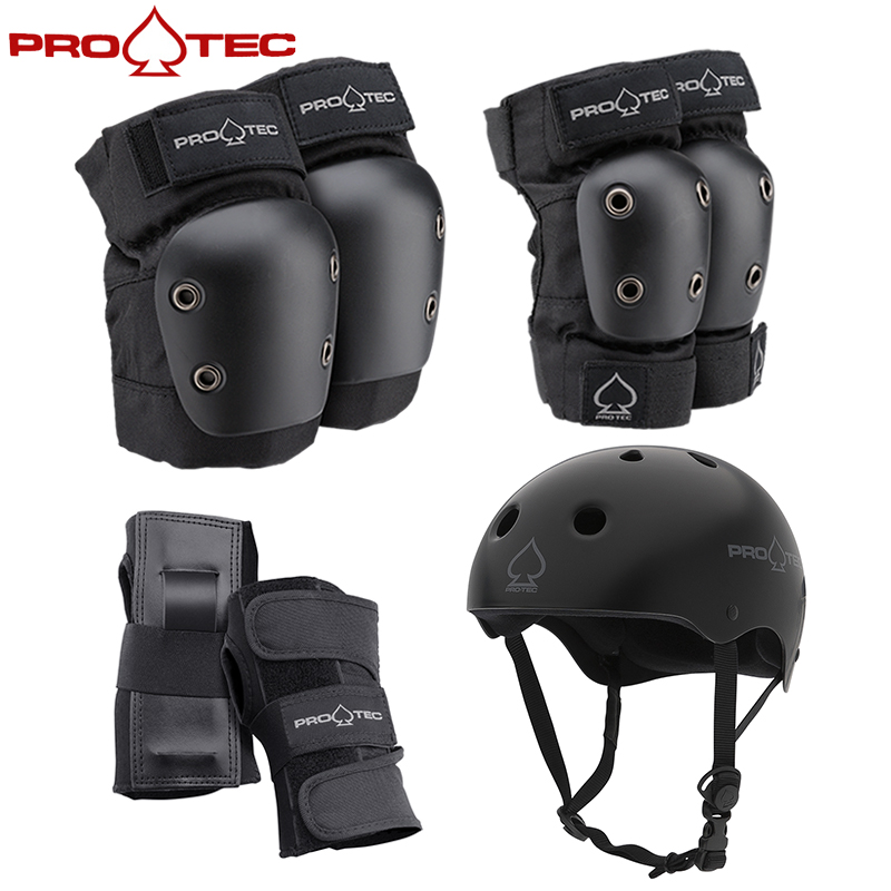 American Import PRO-TEC Children's Wheel slides Skating Skateboard Balance Car Ski kneecap Elbow Protection Wrist Care