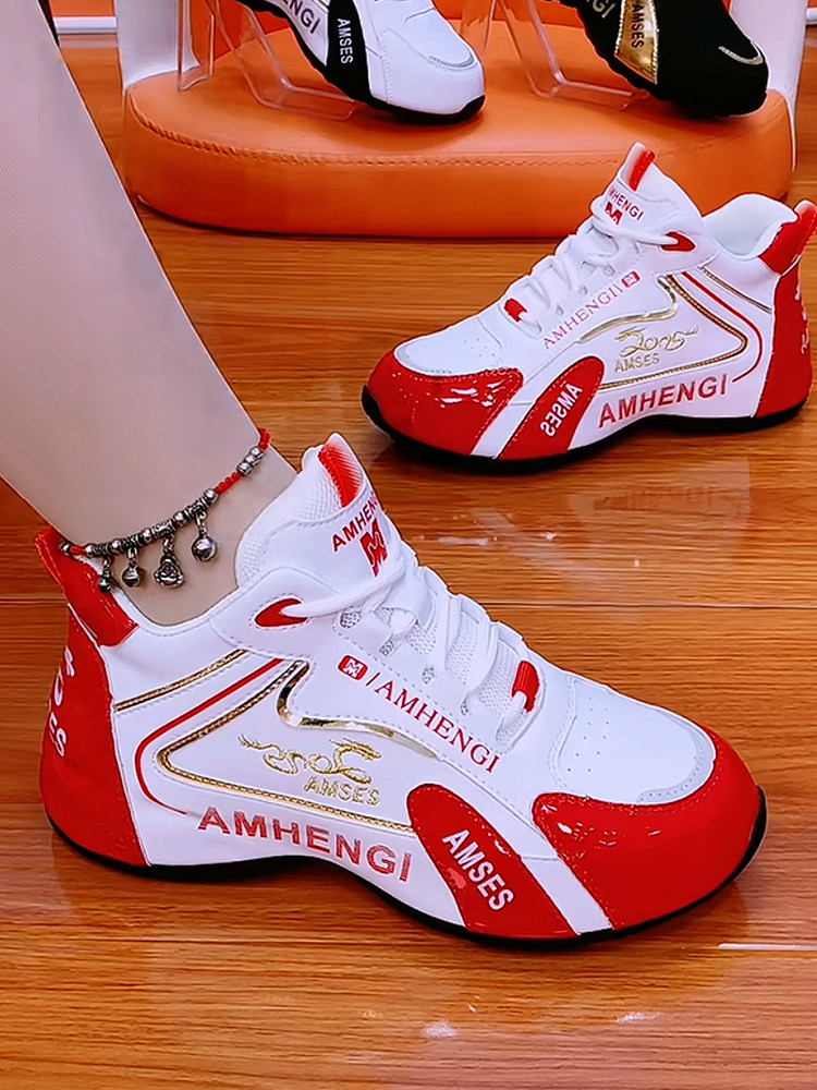 Genuine Leather Women's Shoes, New Spring and Autumn Models, Trendy Dad Shoes, Fashionable and Versatile Sports Casual Shoes, Soft Sole, Soft Surface Dance Shoes