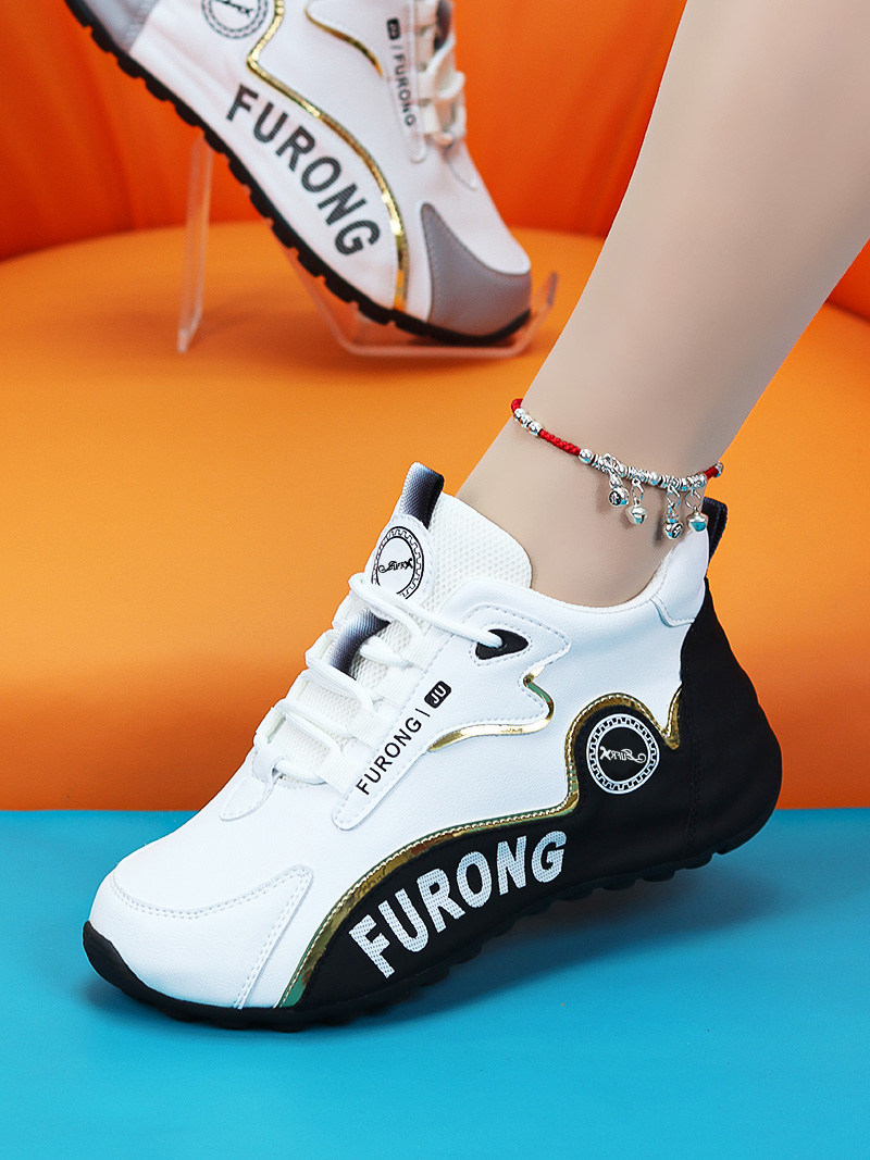 Genuine Leather Women's Shoes, Comfortable Soft-Soled Dad Shoes, Women's Non-Slip Versatile Sports Casual Shoes, Autumn and Winter Fleece-Lined Height-Increasing Women's Shoes