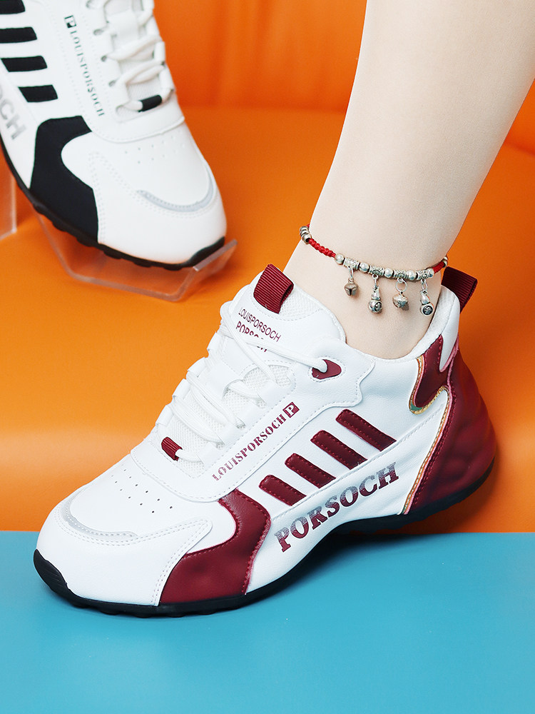 Genuine Leather Women's Shoes, Thick-Soled Dad Shoes, New Autumn Casual Sneakers, Fashionable Versatile Soft-Soled Soft-Surface Dance Shoes