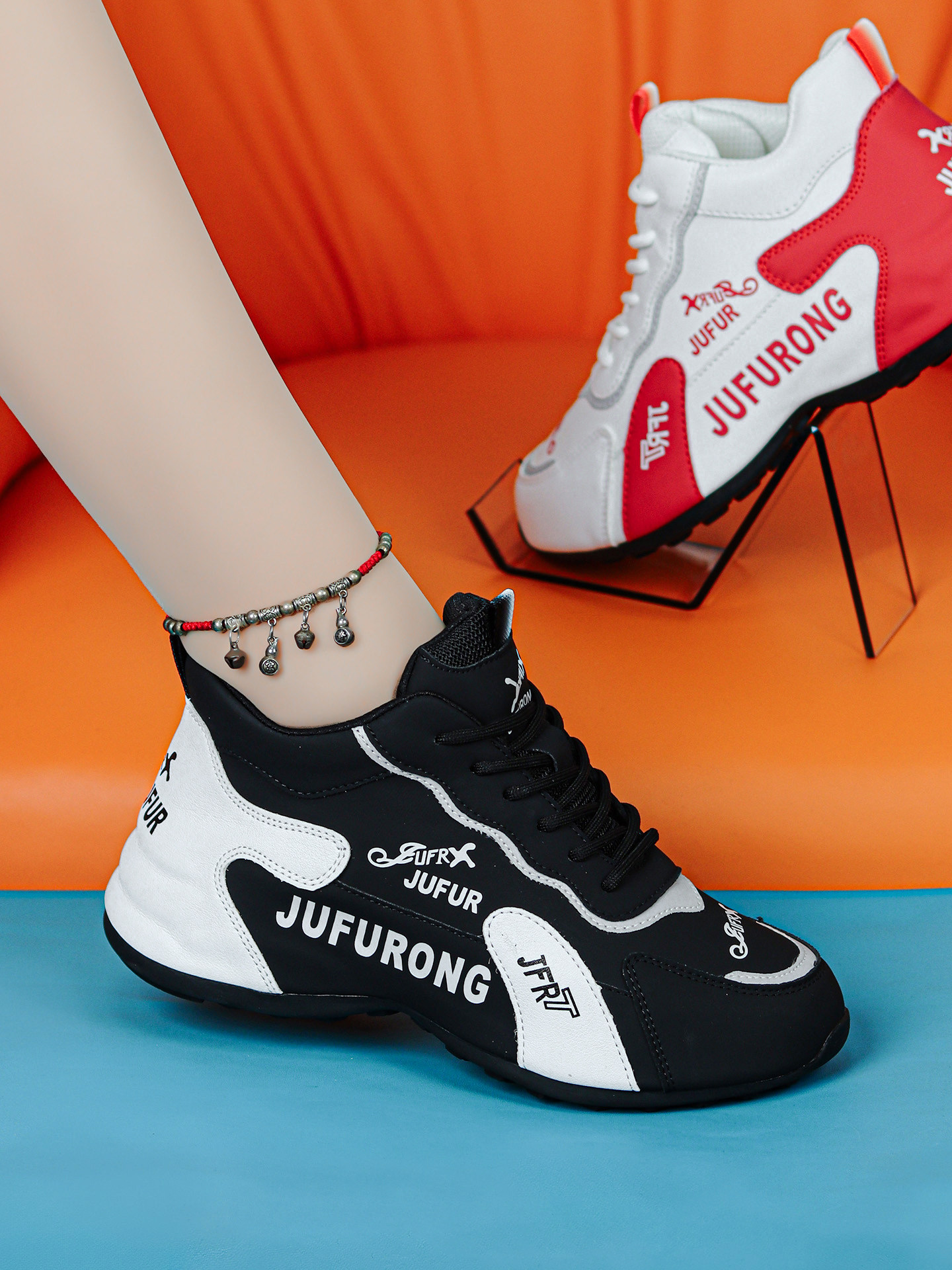 Genuine Leather Thick-Soled Dad Shoes 2025 Autumn New Fashion Versatile Sports Casual Shoes Women's Internet Celebrity Hot-Selling Running Shoes