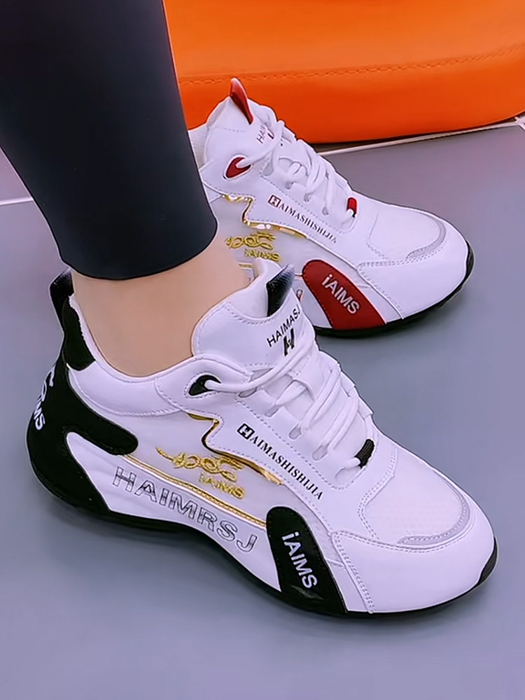Genuine Leather Women's Shoes 2025 New Model Mesh Breathable Dad Shoes Internet Celebrity Hot Style Soft Sole Non-Slip Sports Casual Shoes Mesh Shoes